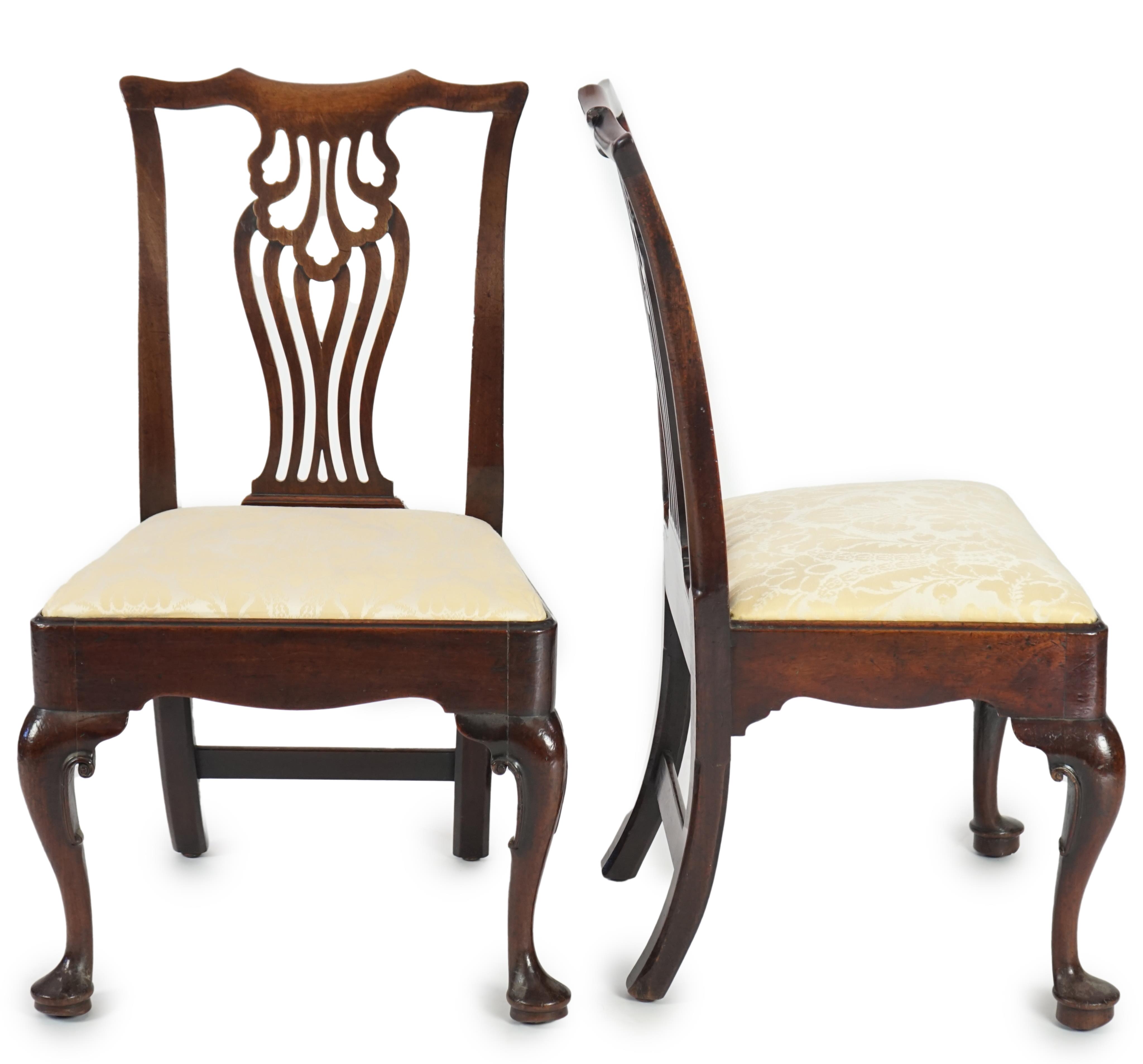 A set six George II mahogany dining chairs